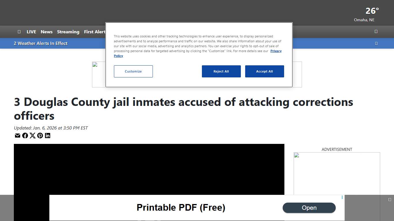 3 Douglas County jail inmates accused of attacking corrections officers